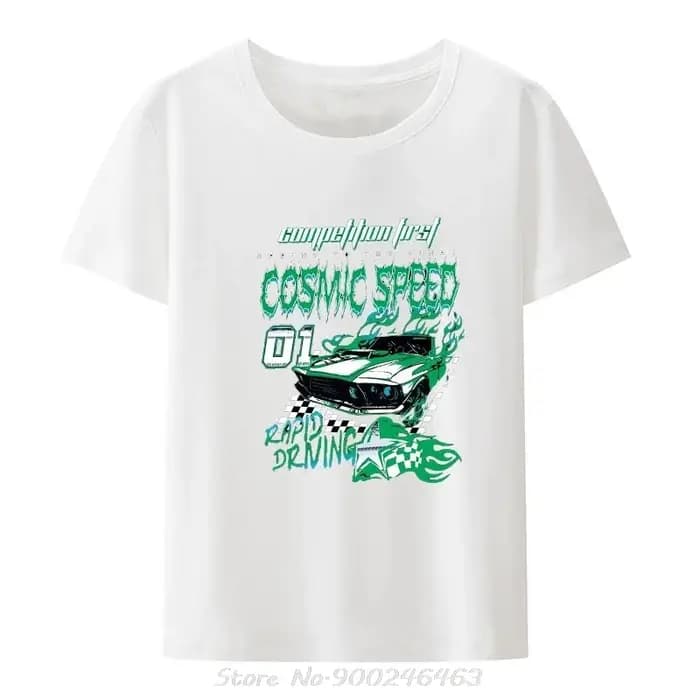 T-shirt unisexe à manches courtes imprimé graphique de voiture pour hommes
