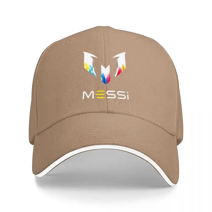 Casquette de baseball noire avec logo MESSI et design brodé coloré pour les fans de football et les passionnés de sport