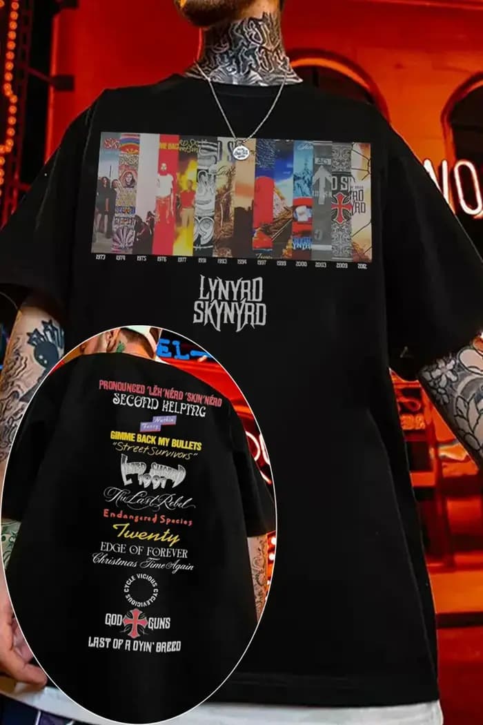 Lynyrd Skynyrd Rock Band Graphic TShirt pour hommes et femmes