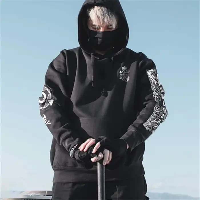 Sweat à capuche imprimé tête de mort pour hommes, sweats à capuche Hip Hop Harajuku, pull à motif en