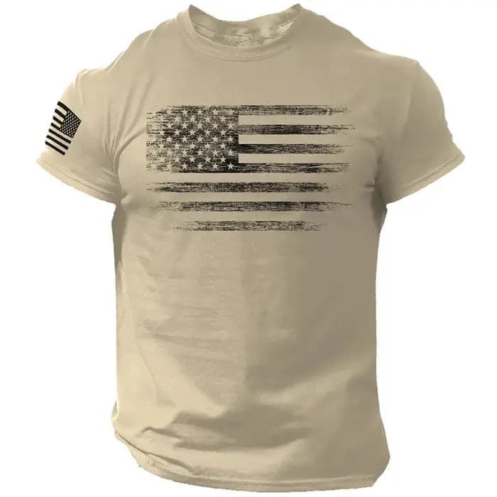 T-shirt à manches courtes imprimé 3D pour hommes