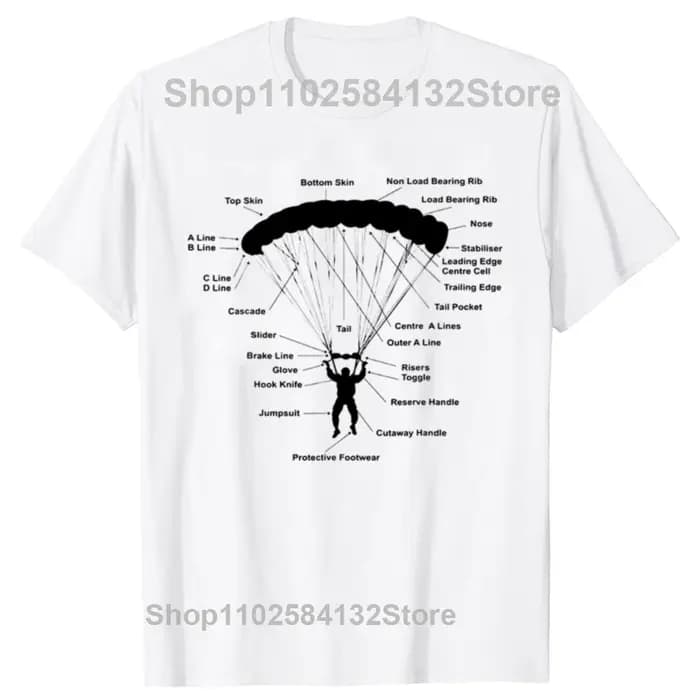 T-Shirt Rétro pour Homme, Style Parachute, Anatomie, Magie, Parachutiste, Vintage, Humoristique, Sky
