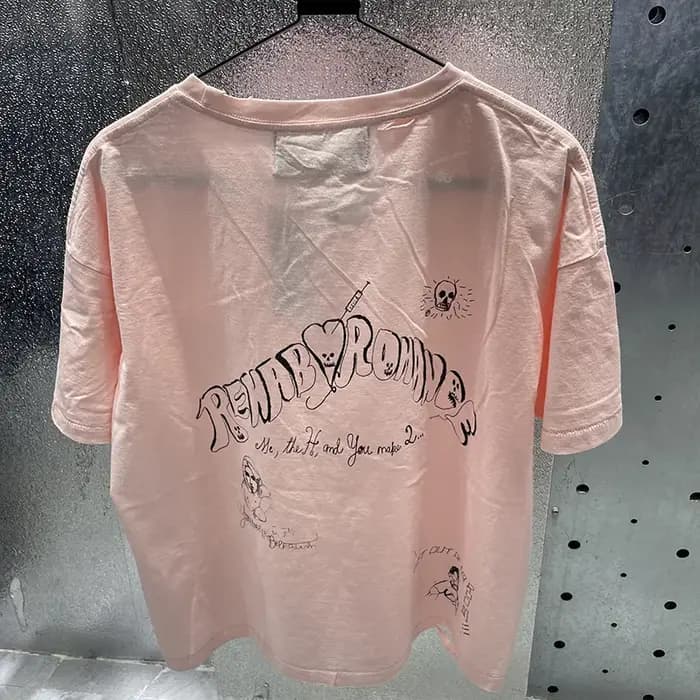 Hip Hop High Street rose PALY t-shirt hommes femme meilleure qualité Vintage décontracté ample à manches courtes