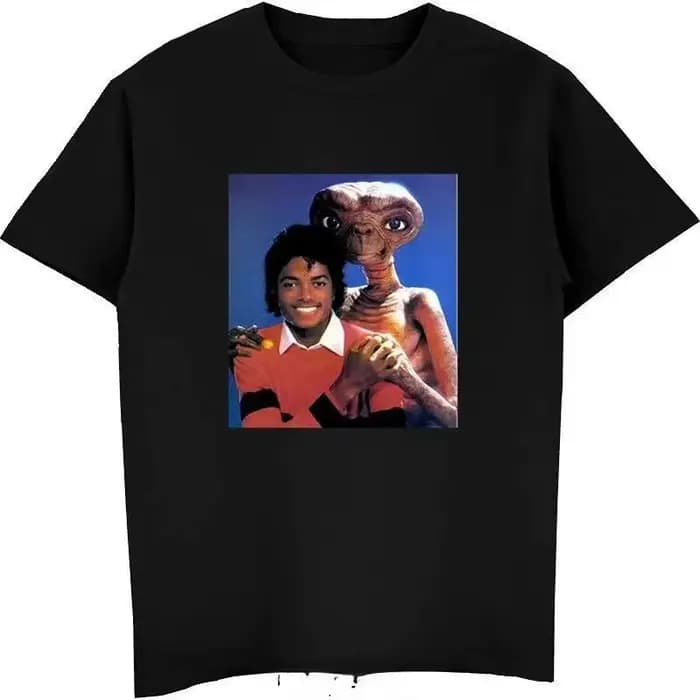 Michael Jackson et E.T t-shirt femmes hommes chemises drôle rétro graphique t-shirts été mode Streetwear hommes vêtements 80118