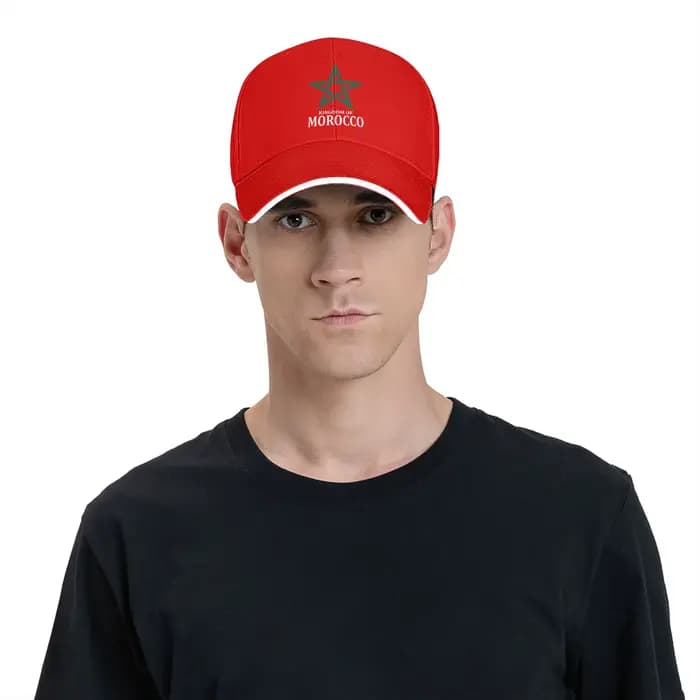 Casquette de baseball décontractée avec drapeau du Royaume du Maroc