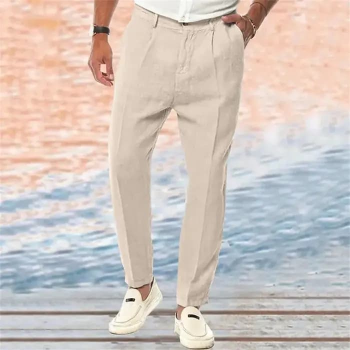 Vêtements pour hommes couleur unie droite confortable extérieur décontracté pantalons décontractés amples
