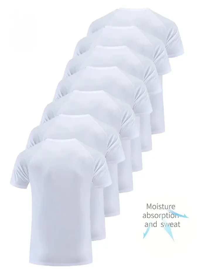 T-shirt col rond 1 pièce blanc ultra-léger pour hommes