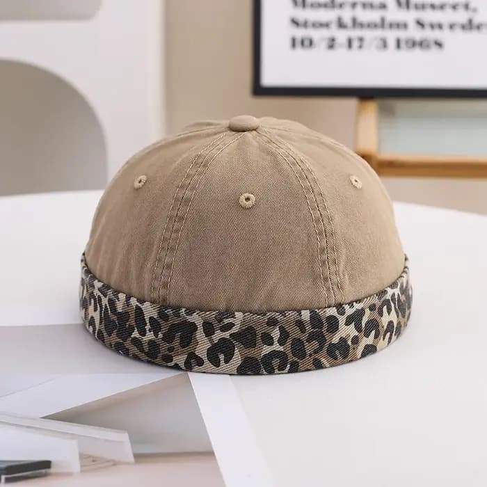 Nouveau Logo personnalisé unisexe rétro Docker casquette Hip Hop hommes réglable imprimé léopard Melon chapeau personnalité extérieure femmes Skullies casquettes