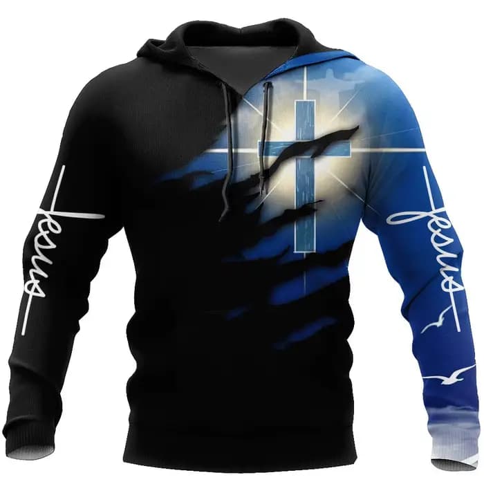 Sweat à capuche imprimé 3D chrétien Jésus pour hommes