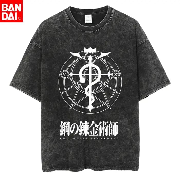 T-shirt vintage délavé Edward Elric pour homme