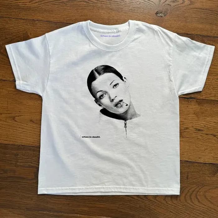T-shirt graphique Kate Moss pour femmes et hommes