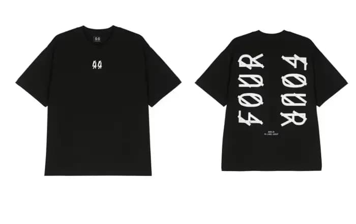 T-shirt en coton 44 LABEL GROUP pour homme et femme, imprimé lettres Hip Hop, qualité supérieure, no