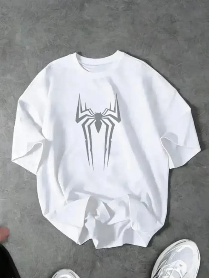 Nouveau t-shirt à manches courtes pour homme avec imprimé araignée, tendance mode, streetwear, t-shi