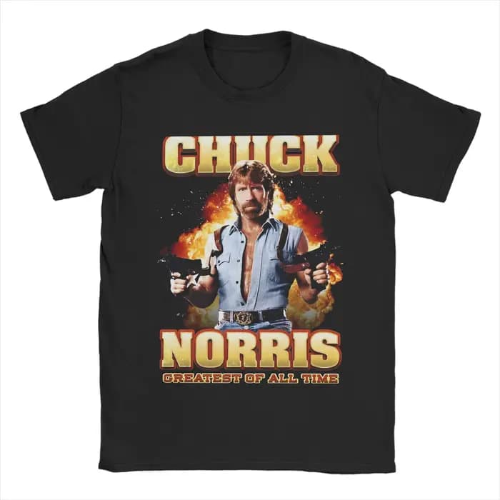 Hommes femmes imprimé Chuck Norris plus grand de tous les temps t-shirt pur coton T-shirts vêtements