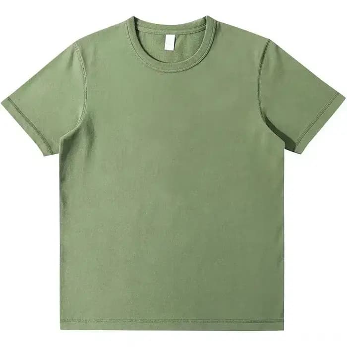 T-Shirt à manches courtes brossé vert avocat lourd 300g, haut d'été en coton de haute qualité vert Roden