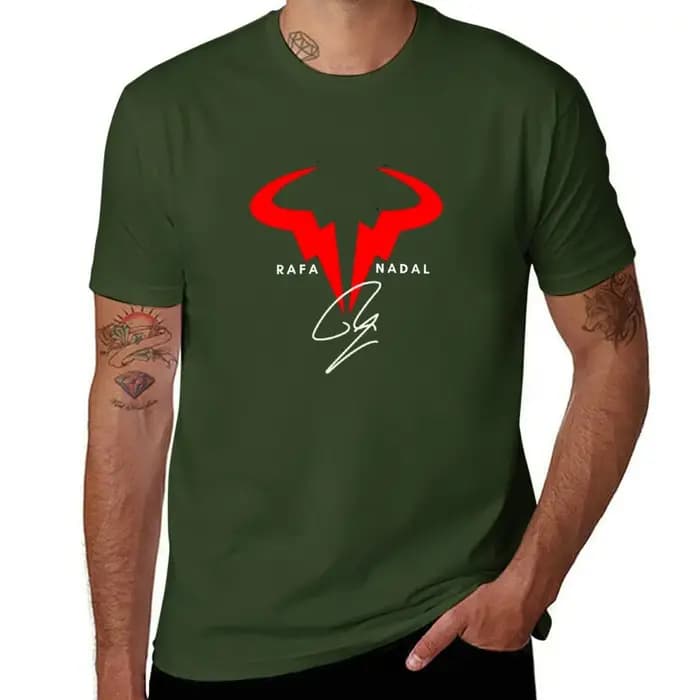 T-shirt uni avec logo RnotifNadal pour hommes, vêtements d'été, best-seller