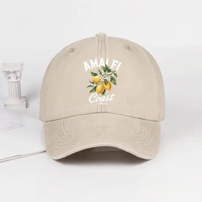 Casquette de baseball vintage imprimée citron de la côte d'Amalfi