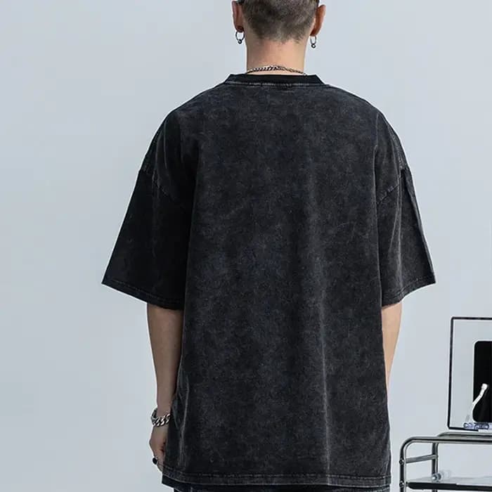 T-shirt délavé pour hommes et femmes