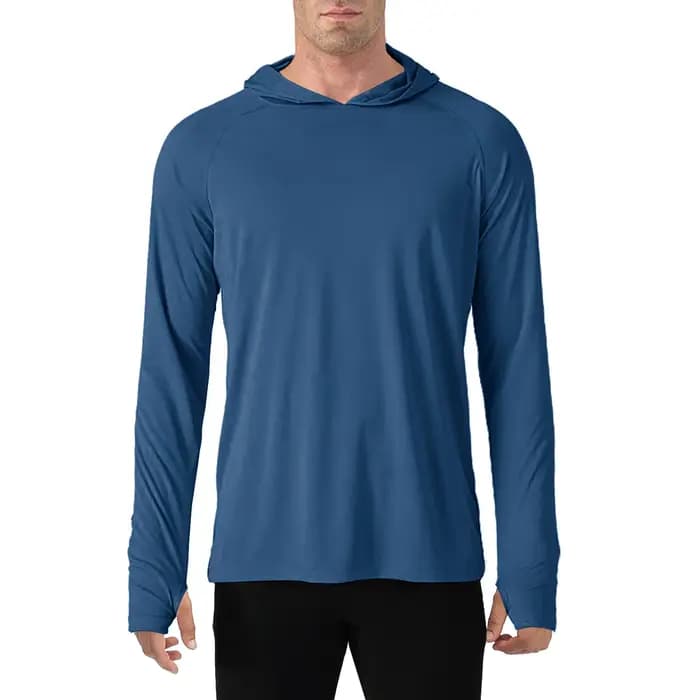 TACVASEN Protection solaire T-Shirts hommes à manches longues à capuche décontracté résistant aux UV