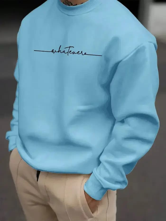 Le nouveau sweat à capuche à col rond pour hommes pour le printemps et l'automne 2025 présente une mode de rue et un confort avec des imprimés de lettres 3D