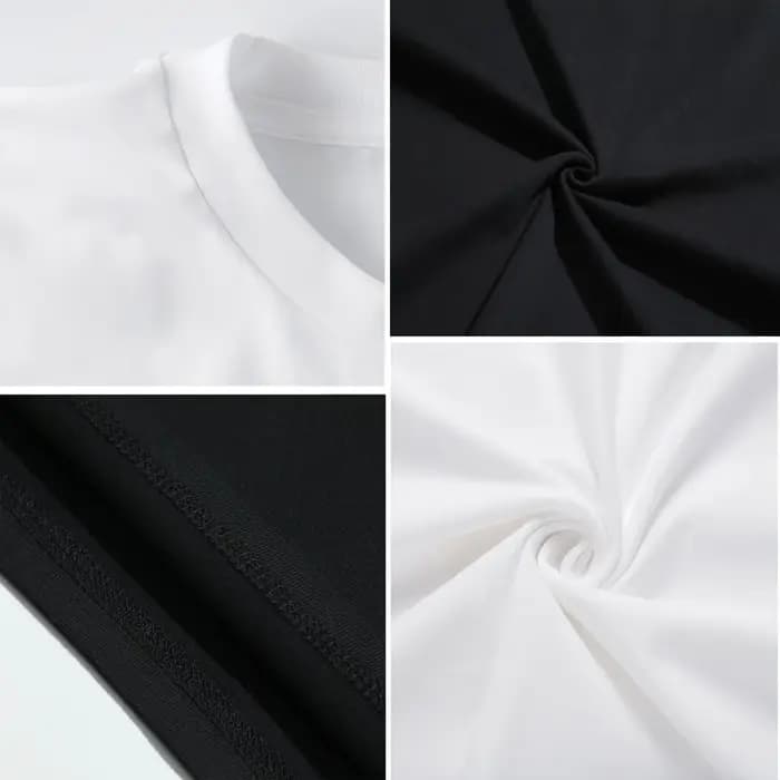 T-shirt unisexe noir à manches longues ou courtes