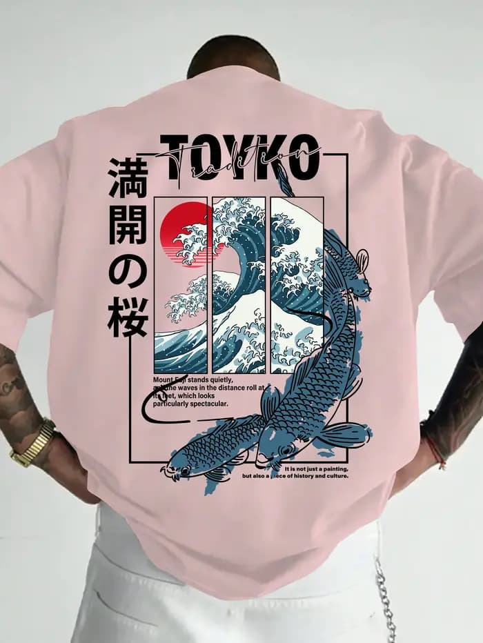 T-shirt pour homme, style japonais
