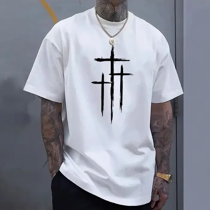 T-shirt imprimé croisé pour homme