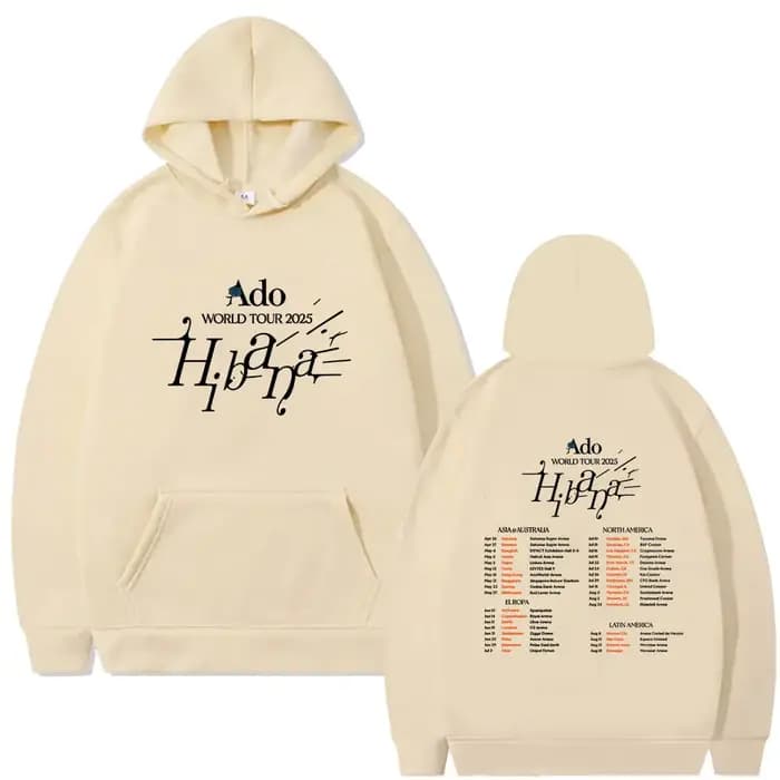 Ado World Tour 2025 Hibana Double face sweat à capuche imprimé hommes femmes mode Style japonais survêtement