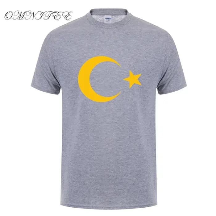 Omnitee Nouveau Turquie T Shirt Hommes Casual Coton D'été À Manches Courtes Drôle Drapeaux Turques T-shirt Mans