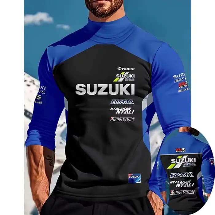 T-shirt à manches longues et col montant pour homme
