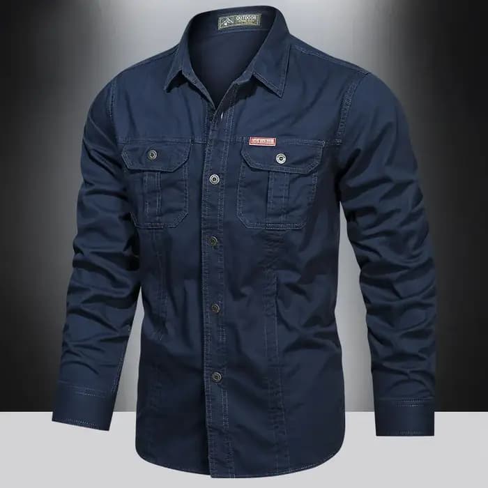 Chemise Cargo à manches longues pour hommes, chemises décontractées en coton, de haute qualité, surc