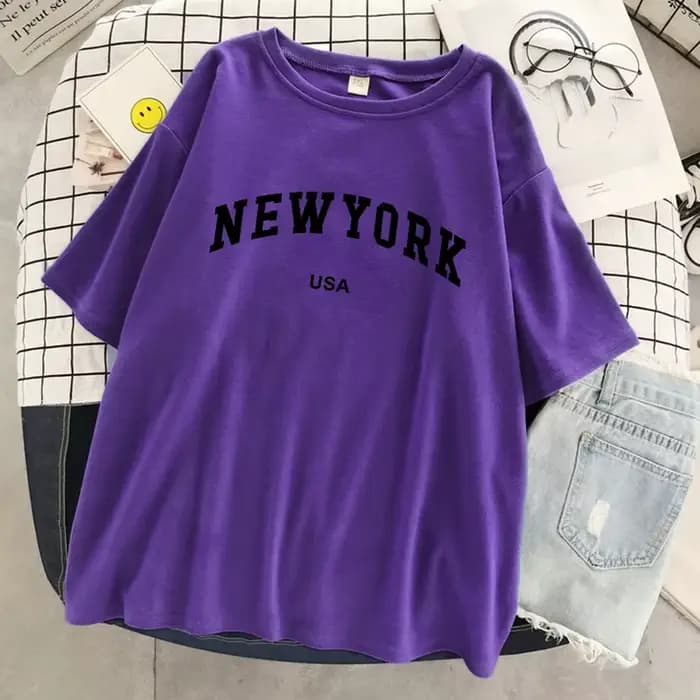 New York Usa ville lettre graphique t-shirt femmes coton Sport hauts été mode