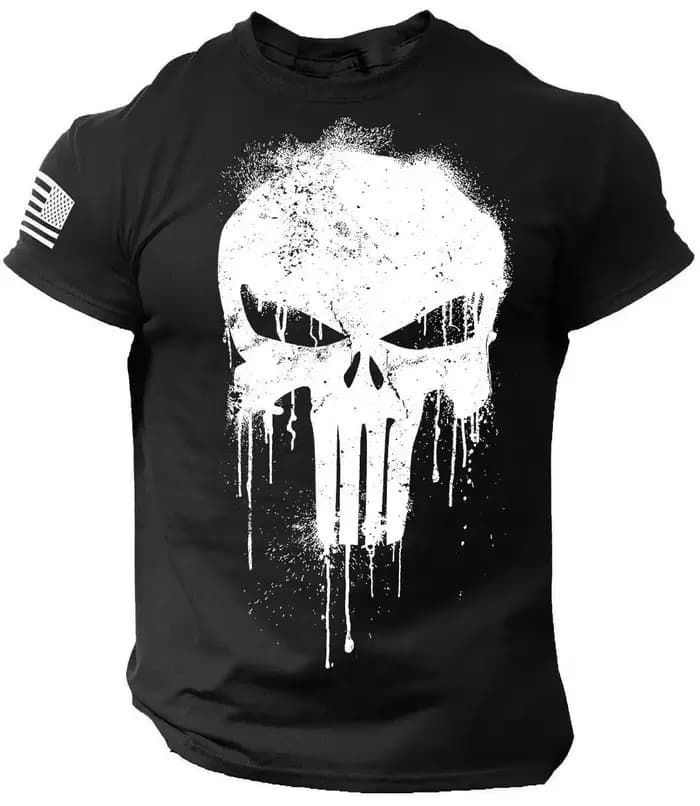 T-shirt pour homme, imprimé 3D, motif militaire patriotique, t-shirt à manches courtes surdimensionn
