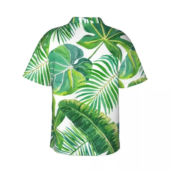 Chemise hawaïenne à feuilles tropicales pour hommes