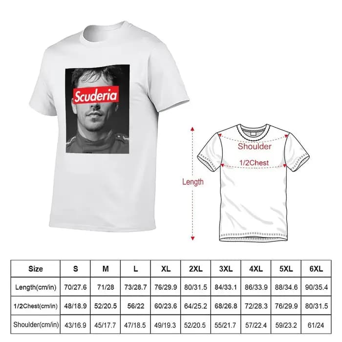 Leclerc Scuderia Portrait T-Shirt anime t-shirts surdimensionné homme