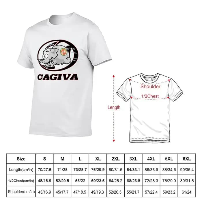 Cagiva Logo avec Elefantino T-Shirt noir coton