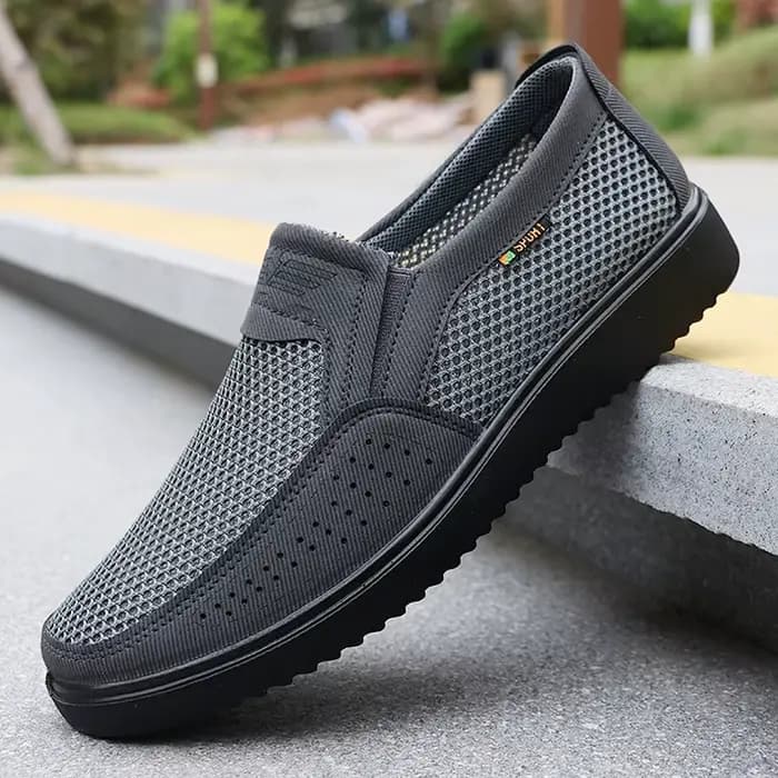 Chaussures décontractées à enfiler respirantes pour hommes – Baskets de marche basses légères pour l'extérieur