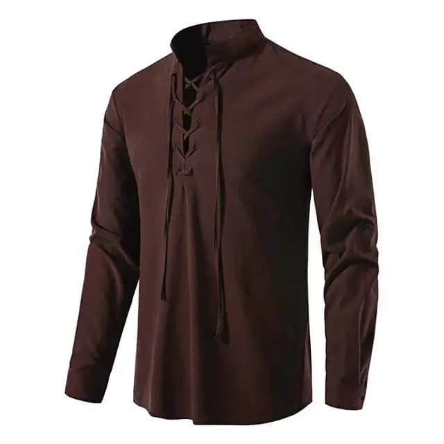 T-shirt à manches longues et col en V pour hommes