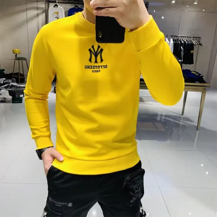 Beaux hommes sweats à capuche Simple marque Logo broderie nouveau automne conception coréenne pull décontracté coton
