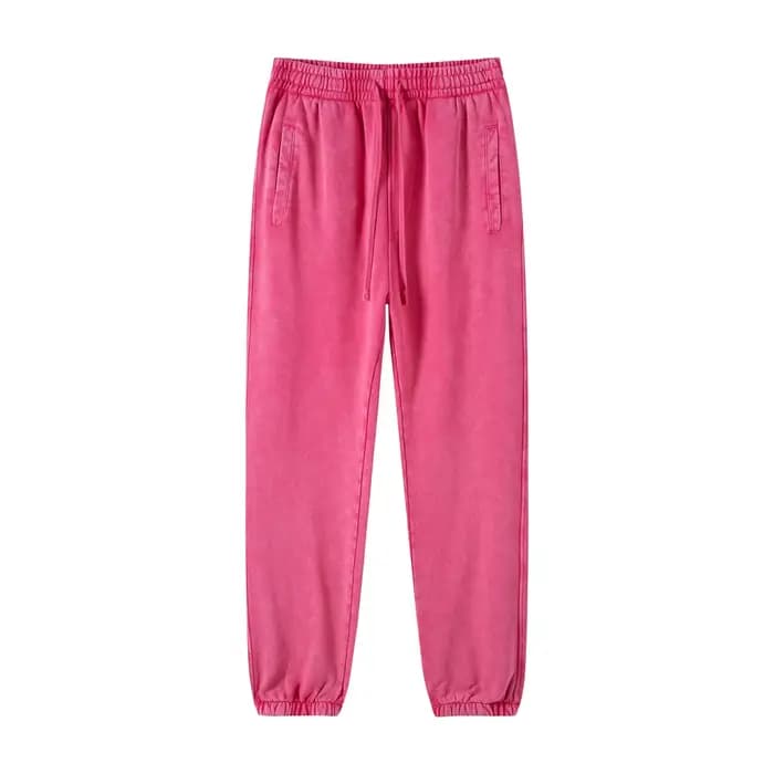 Pantalons de survêtement Joggers femmes hommes Vintage lavage en détresse léger ourlet rond délavé blanc