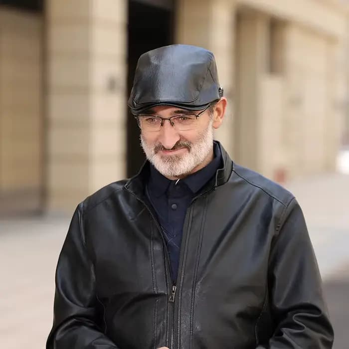 Chapeau pour homme, chapeau en cuir élégant