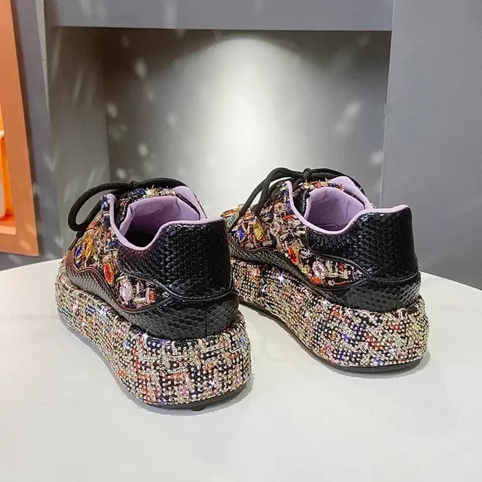 Baskets de créateur pour femmes 2025 nouveau printemps brillant strass