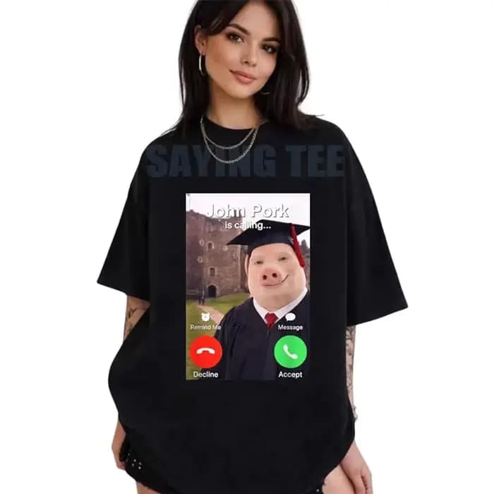 T-shirt drôle John Pork Dih Meme Classe de 2026 Y2K pour la remise des diplômes