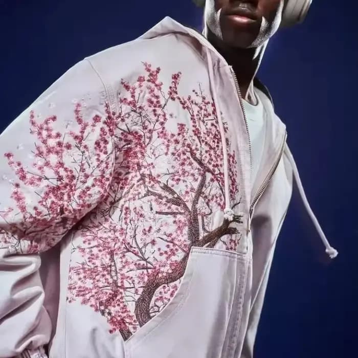 Harajuku américain rétro Sakura broderie rose à capuche Y2K veste hommes femmes surdimensionné gothique Streetwear décontracté vêtements d'extérieur à la mode