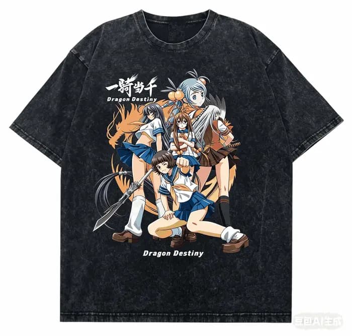 T-shirt délavé Ikki Tousen