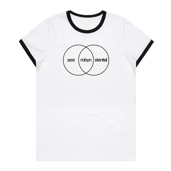 T-shirt Sexistential Ringer avec design Robyn, impression 3D, unisexe, streetwear, col rond, manches