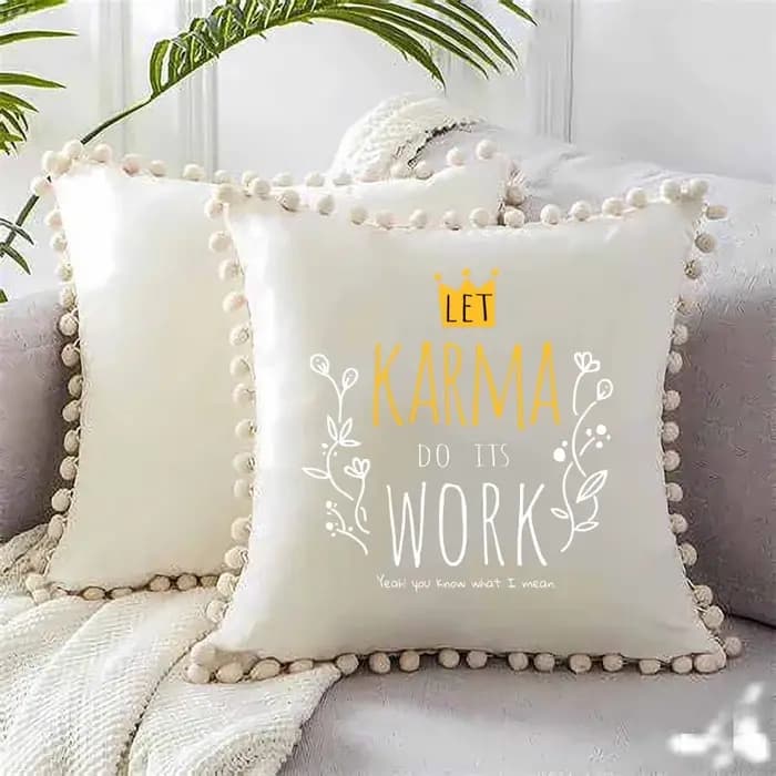 Patch thermocollant à encre blanche avec texte tendance et amusant 'LET KARMA DO ITS WORK'