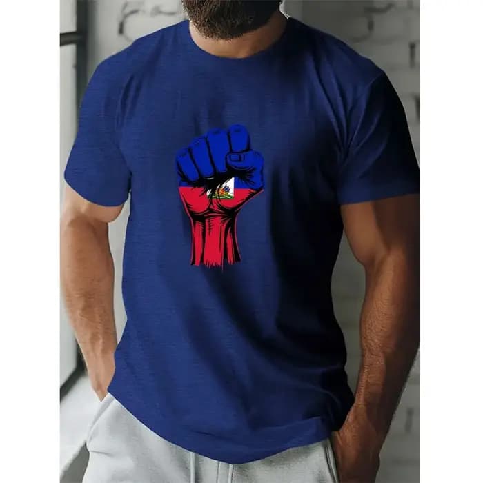T-shirt 3D décontracté pour homme d'Haïti