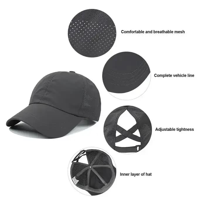 Casquette de baseball en maille pour femmes, respirante, à séchage rapide, couleur unie, protection UV, pour les loisirs en plein air en été