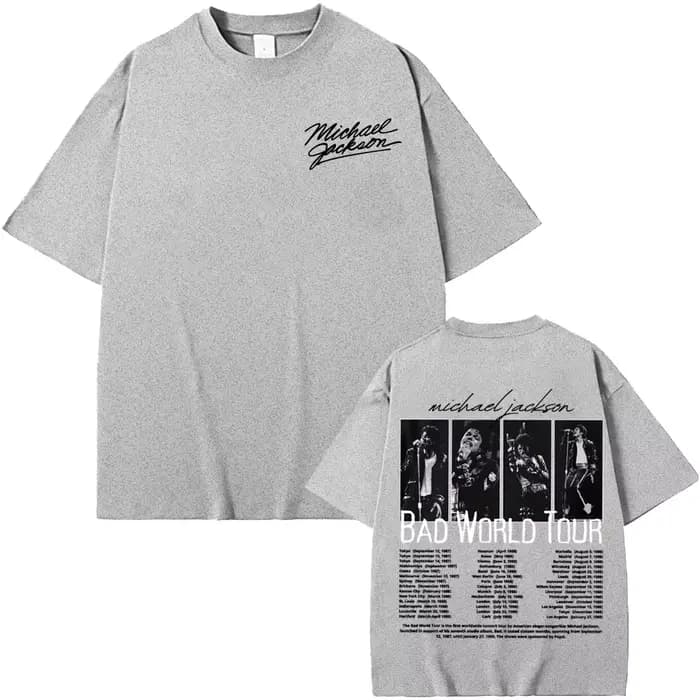 T-shirt King of Pop Michael Jackson Bad World Tour pour hommes et femmes